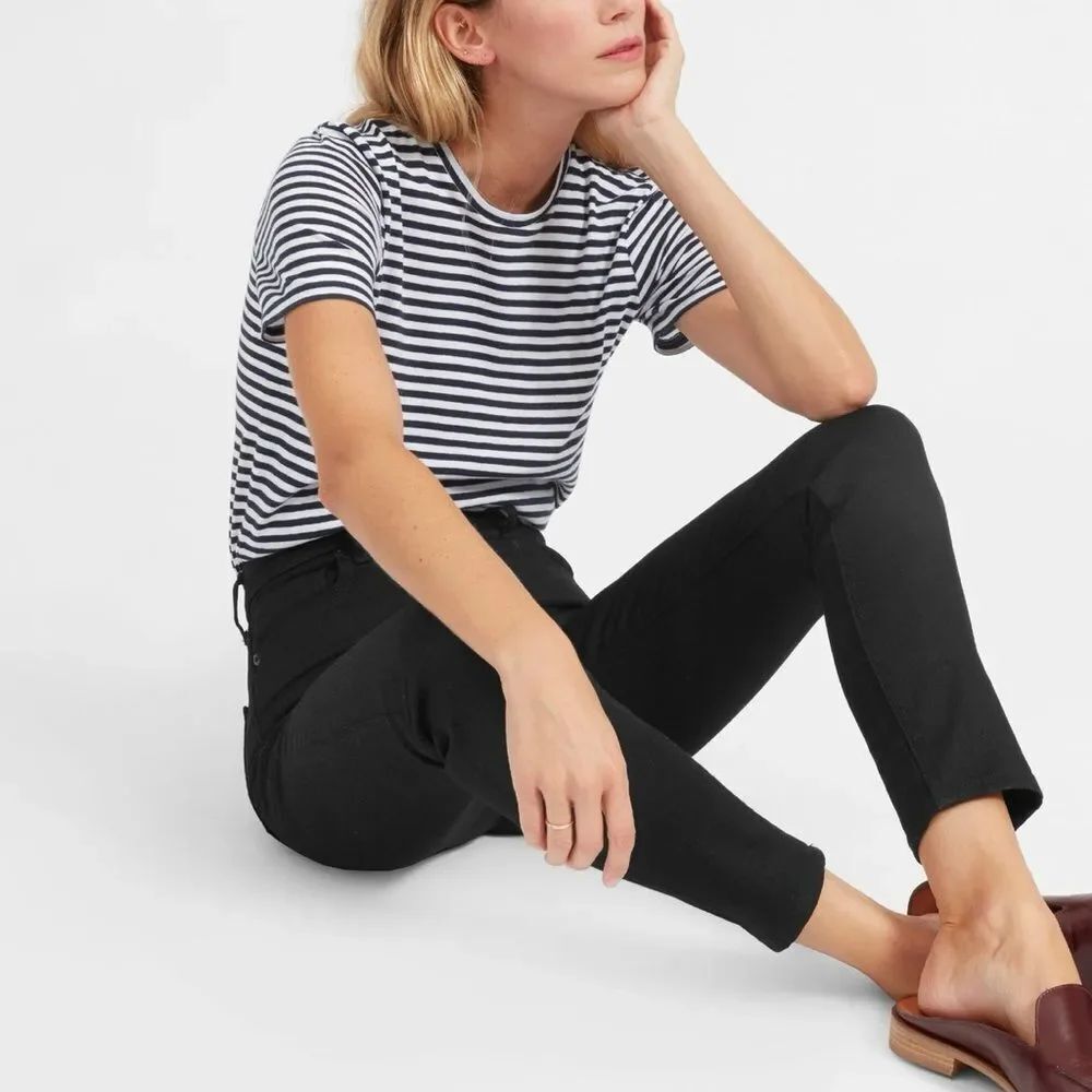 Brand New NWT Everlane Black High Rise Skinny Ankle Jeans